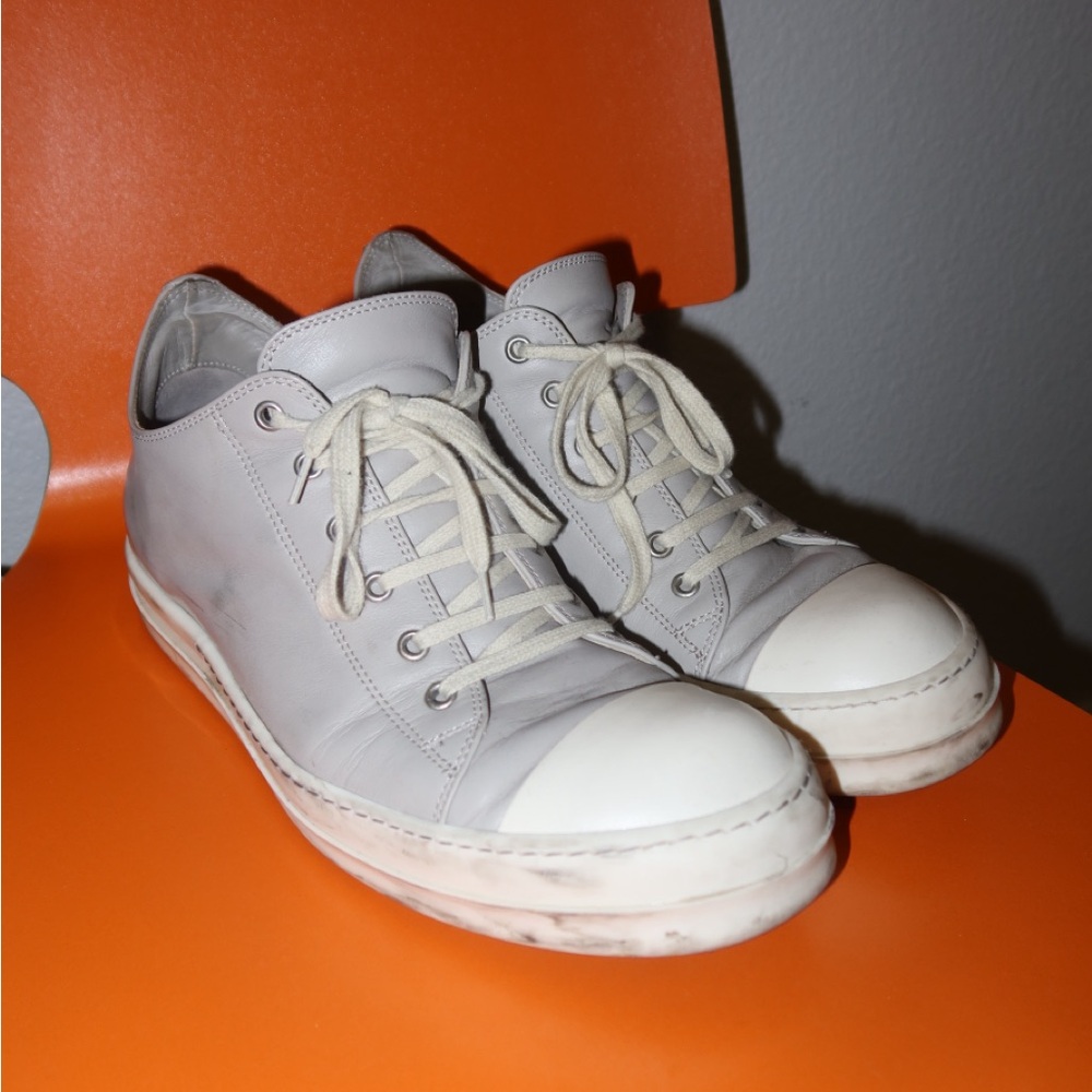 Rick Owens Low Sneakers – Size 43 | Light Gray | Lightly Worn Luxe Street Style